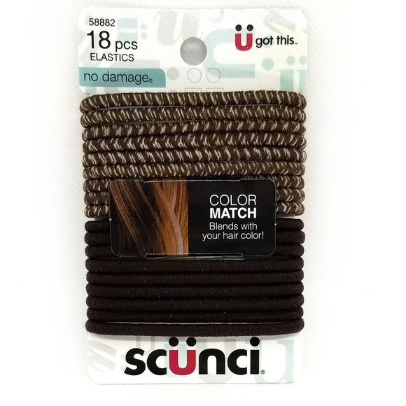 Scunci Brown 18 Unit Hair Elastic Band - Picture 1 of 2